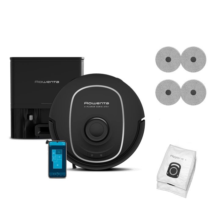 Rowenta X-Plorer Serie 375+ de Rowenta, Aspirador Robot, Vaciado Automático de Polvo, Navegación inteligente con detección láser de 360°