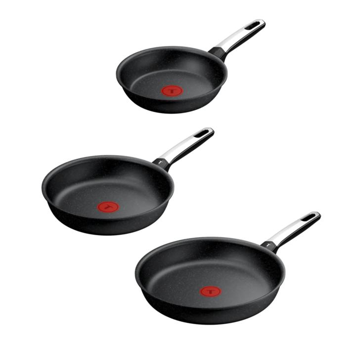 Tefal Expertise+ Set 3 Sartenes 20/24/28 cm, Revestimiento antiadherente, Compatible con inducción