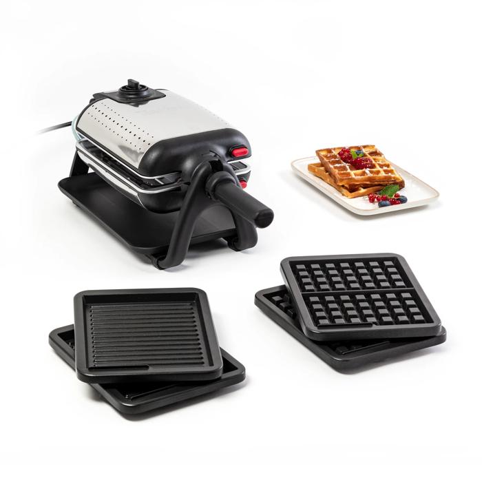 Tefal King Size, Gofrera y grill, 4 en 1, 2 sets de placas, Termostato ajustable, Indicador de Calor