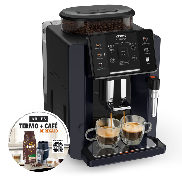 Sensation , Cafetera Superautomática, Panel táctil, 5 recetas automáticas, Espumador de leche