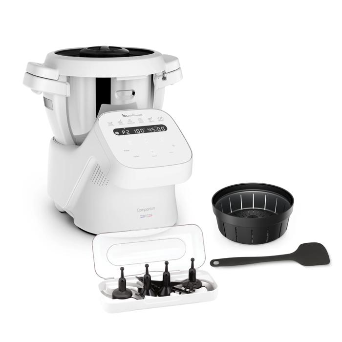 Moulinex Companion Cooking, Robot de cocina, 12 Programas Automáticos, Modo Manual,  3 L de Capacidad, Blanco