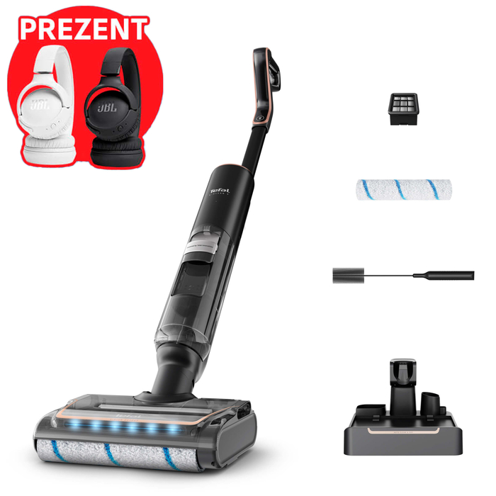 Bezprzewodowy odkurzacz myjący Tefal X-Clean 7, 50 min, samoczyszczenie i suszenie