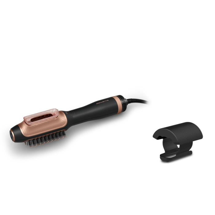 Rowenta Reverso de Rowenta, Secador de pelo y cepillo de aire caliente 2 en 1, Peinado y Presecado Óptimos, Función Care, Color Negro