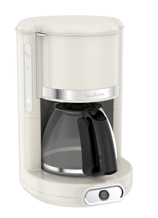 Soleil Cafetera de Filtro, 10-15 Tazas, Jarra de Cristal, Marfil