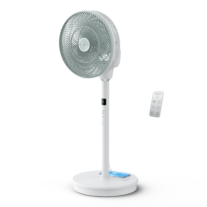 Rowenta Turbo Silence Compact 3D Nomad, Ventilador de pie, Uso con o sin cable, Adaptabilidad De Batería Externa (no incluida), Silencioso