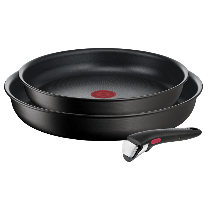 Tefal Ingenio Unlimited, Set 3 piezas, Sartenes 24 y 28 cm + mango extraíble, Aluminio, Inducción