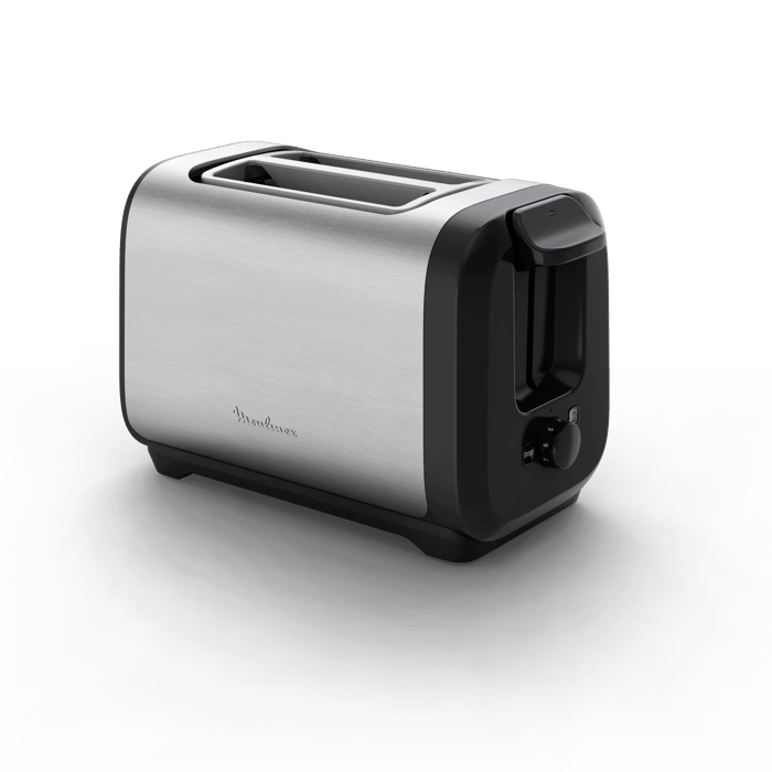 Moulinex Subito, Torradeira de 2 Fendas, Tostagem Mais Rápida, Eficiência Energética, Preto e Inox