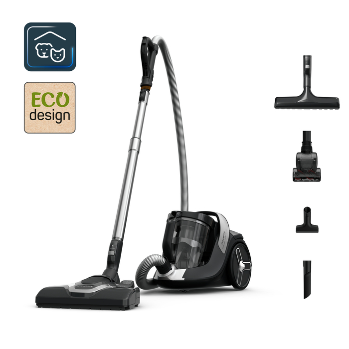 Rowenta Green Force Cyclonic Effitech®+, Aspiradora sin bolsa, 900 W, Animal Care