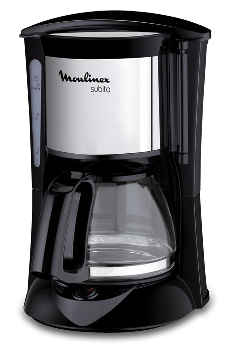Subito Mini Cafetera de Filtro, 6 Tazas, Jarra de Cristal, Acero Inox