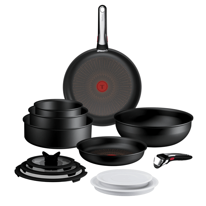 Tefal Ingenio Excellence+,Set de 13 Piezas, Apilable, Antiadherente, Mango extraíble, Inducción, Total compatibilidad