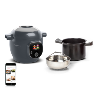 Cookeo+ Multicuiseur intelligent, 150 recettes, 6 L, 6 personnes, Gris Java Pepper | Cookeo | Moulinex