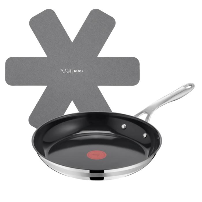 Tefal Jamie Oliver by Tefal Smart Cook, Sartén 28 cm, Cerámica, Acero inoxidable, Antiadherente