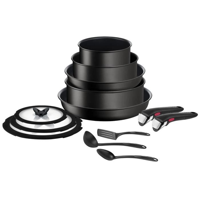 Tefal Ingenio Unlimited Set de 13 piezas Sartenes y Cazos Mangos extraíbles Accesorios de cocina Tapas Apilable Inducción