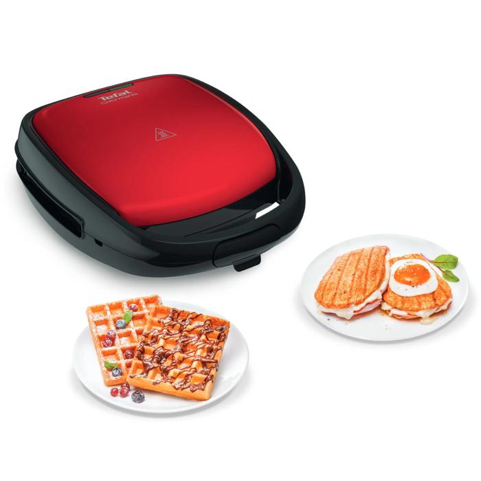 Tefal Sandwichera Y Gofrera Snack Time Colormania, Superficie de cocción 22,5x13