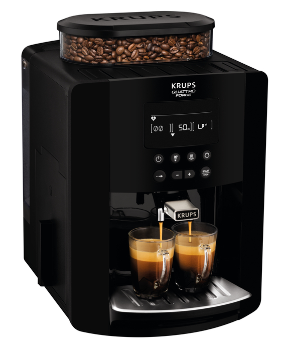 Krups Arabica  Krups  Machine à café à grains  Ecran LCD  Buse vapeur pour cappuccino EXPRESSO BROYEUR A GRAINS