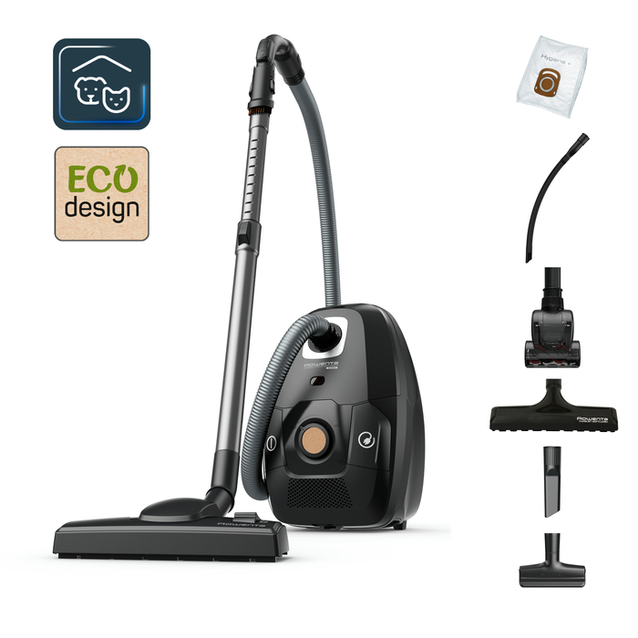 Rowenta Green Force Effitech®, Aspiradora con bolsa, Animal Care, Motor Effitech de bajo consumo