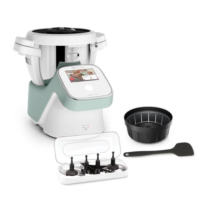Moulinex i-Companion Touch, Robot De Cocina, 4,5L, Accesorios, 14 Programas Automáticos, Modo manual, Wifi y Bluetooth, App Moulinex, Eucalipto