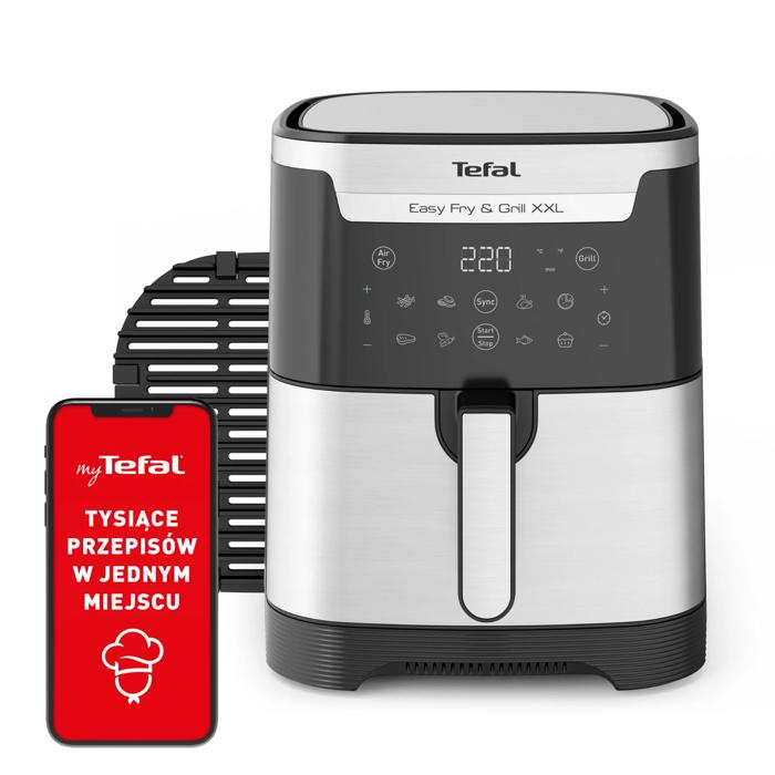 Frytkownica beztłuszczowa, Tefal Easy Fry&Grill XXL EY801D, pojemność 6,5 l, funkcja grilla