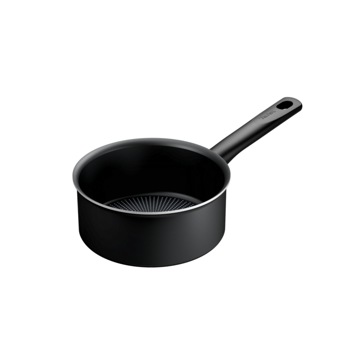 Tefal React, Cazo de 18 cm, Antiadherente, Segura, 100% Aluminio reciclado, Negro