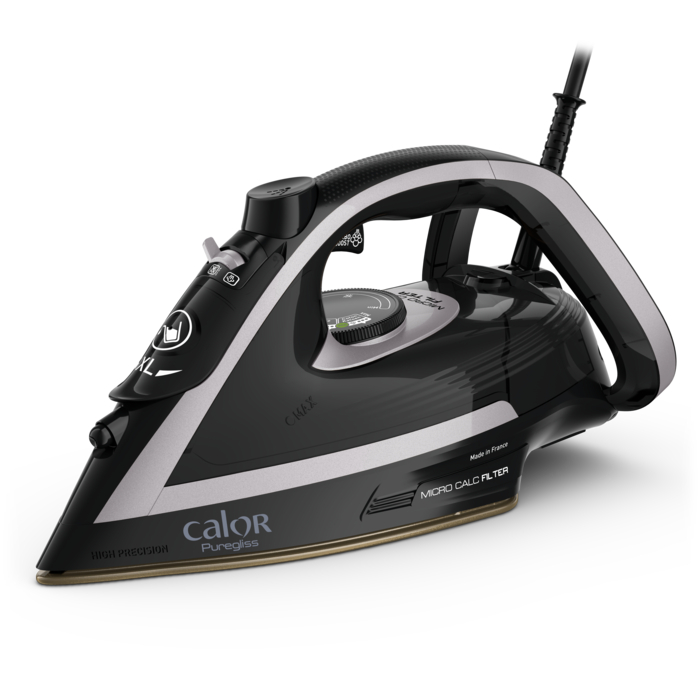 Calor Puregliss  Fer à Repasser Vapeur  50g/min  Pressing  280 g/min  Filtre Micro-Calc  Calor FER VAPEUR