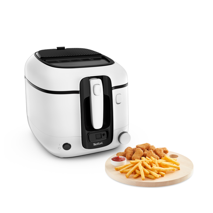 Tefal Super Uno, Freidora con temporizador, Capacidad 2,2 L, Blanca y negra