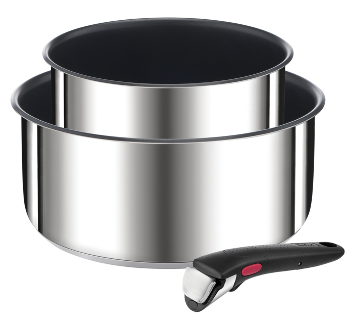 Tefal Ingenio Preference On, Set cazos 3 piezas, 16/20 cm + 1 mango extraíble, Inox