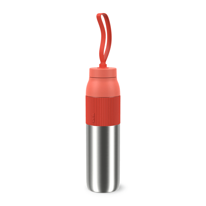 Tefal BeYou, Botella hidratación, Tapa giratoria, 100 % hermética, Apta para lavavajillas, 0,7 L, Naranja