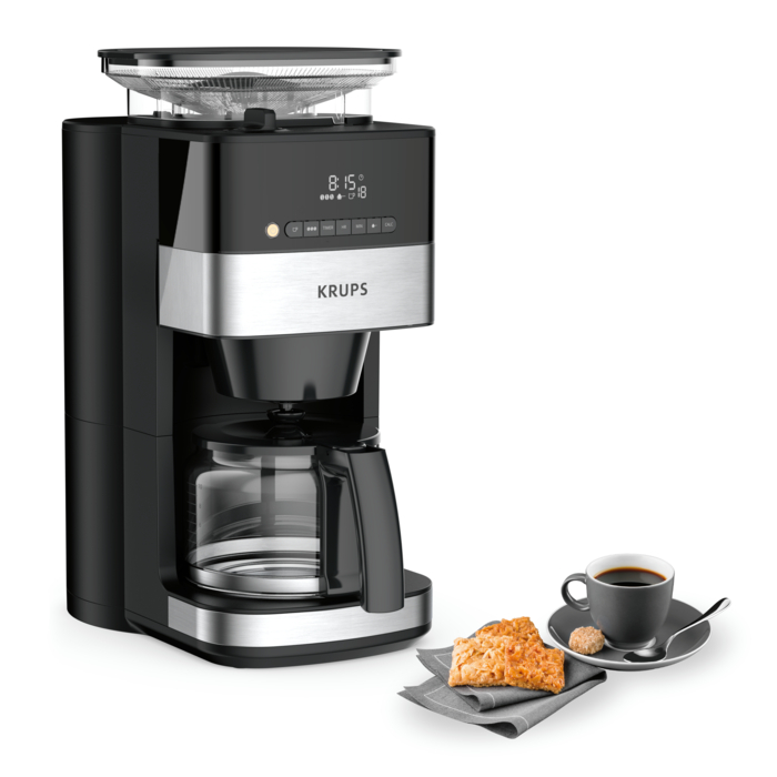 Krups Cafetière filtre programmable Grind aroma  Broyeur à grains intégré  écran digital Cafetière filtre programmable broyeur à grain Grind Aroma