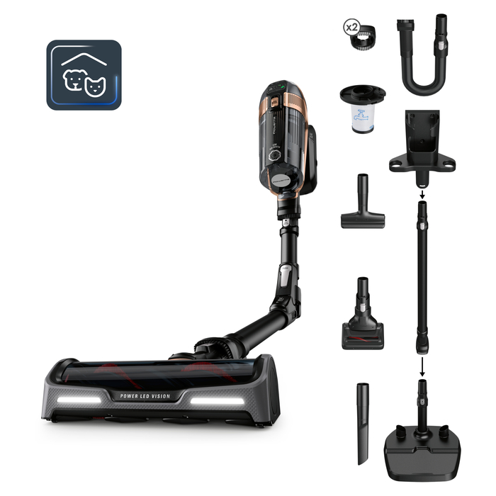 Rowenta X-Force Flex 15.60, Aspiradora sin cable, 230 airwatts, Batería 32,4 V, Hasta 1 hora y 25 minutos de Autonomía