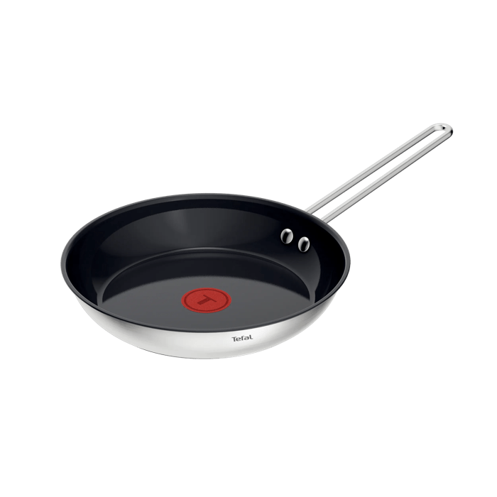 Tefal Nordica, Sartén de 24 cm, Acero Inoxidable, Revestimiento Cerámico Antiadherente, Cuerpo de aluminio