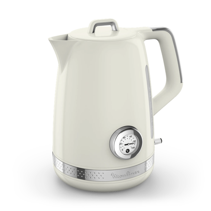 Moulinex Soleil, Hervidor de agua eléctrico, 1,7 L, 2400 W, Control de temperatura, Blanco roto