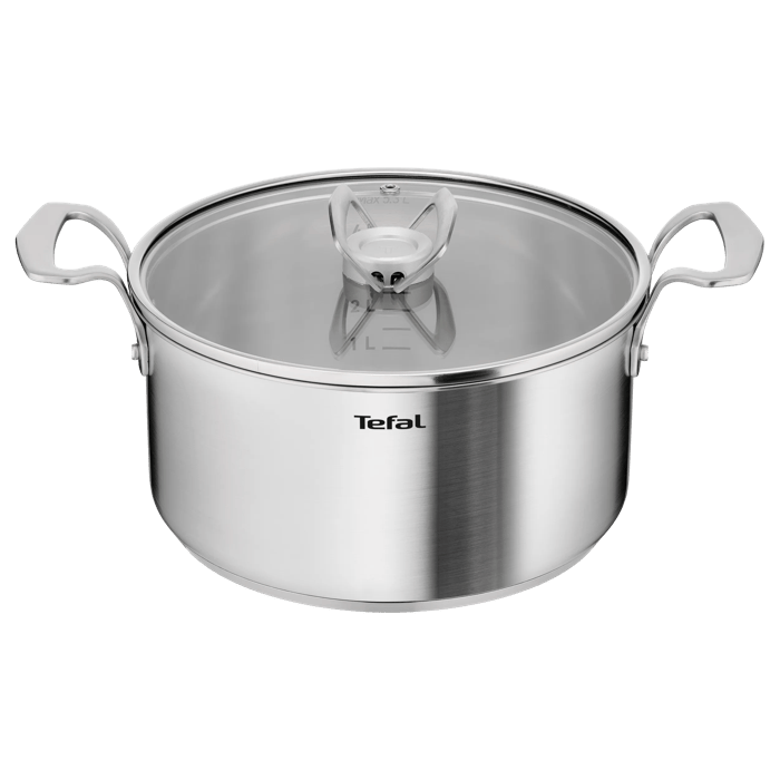 Tefal Extreme Olla de 24 cm + tapa Acero inoxidable premium Ahorro de espacio Compatible con inducción 4-5 personas
