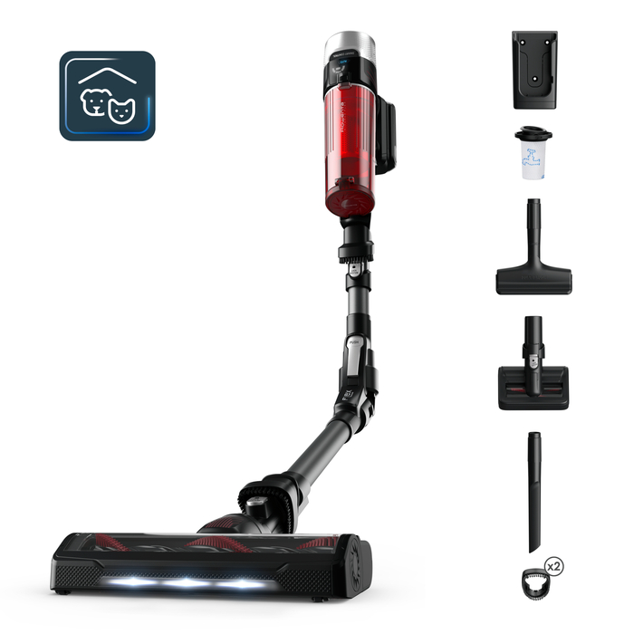 Rowenta X-Force Flex 9.60, Aspiradora escoba sin cable, 100 airwatts, 1,1 kg en mano, Autonomía de 45 minutos, Animal Care