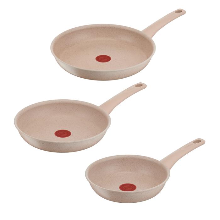 Tefal Delight, Set de 2 Sartenes 20/24/28 cm, Revestimiento antiadherente, Thermo-Signal, Cuerpo de aluminio 100% Reciclado