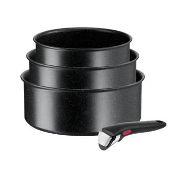 Ingenio Black Stone, Antiadhésif, Casseroles 16/18/20 cm + poignée, Induction