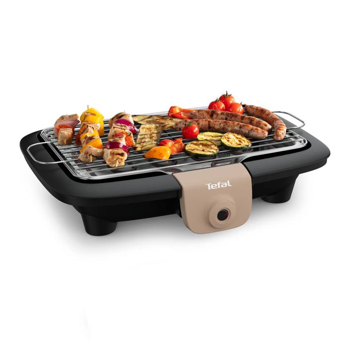 Tefal EasyGrill, Barbacoa exterior de mesa, 2300 W, 8 personas, Sistema de Barbacoa sin Humo, Desmontable