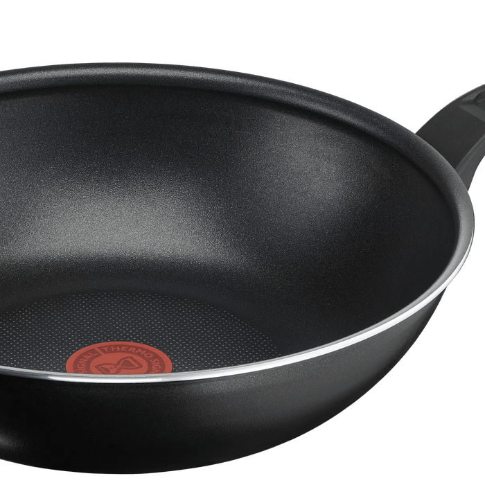 Уок Тиган Tefal B5671953, 28 см, Thermo-Signal, Thermo-Spot, Титаниево покритие, Без PFOA, Черен