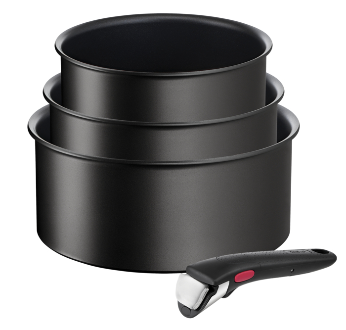 Tefal Ingenio Unlimited, Set Cazos 16/18/20 cm + Mango extraíble, Antirrayaduras, Aluminio, Inducción