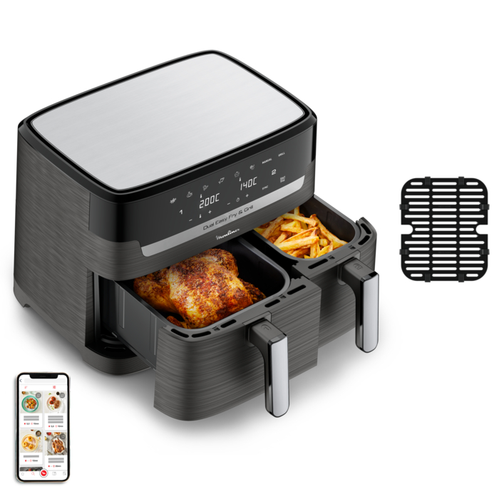 Dual Easy Fry & Grill, Freidora de aire y grill, 8,3 L, Negro