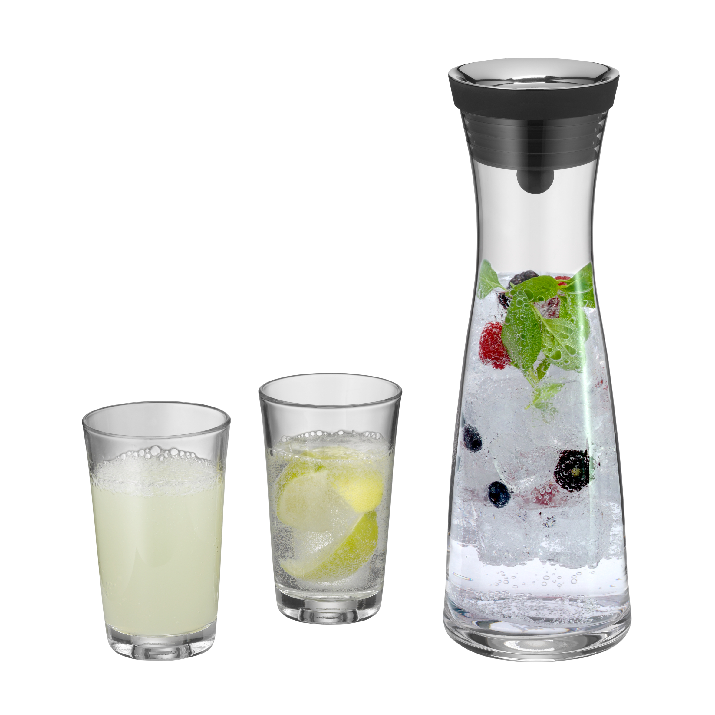 WMF Gümüş Kapaklı 1lt Karaf ve 4'lü Bardak Seti