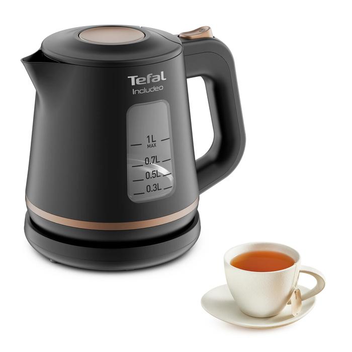 Електрическа кана Tefal Includeo KI533811, 1 л, 2400 W, Черен