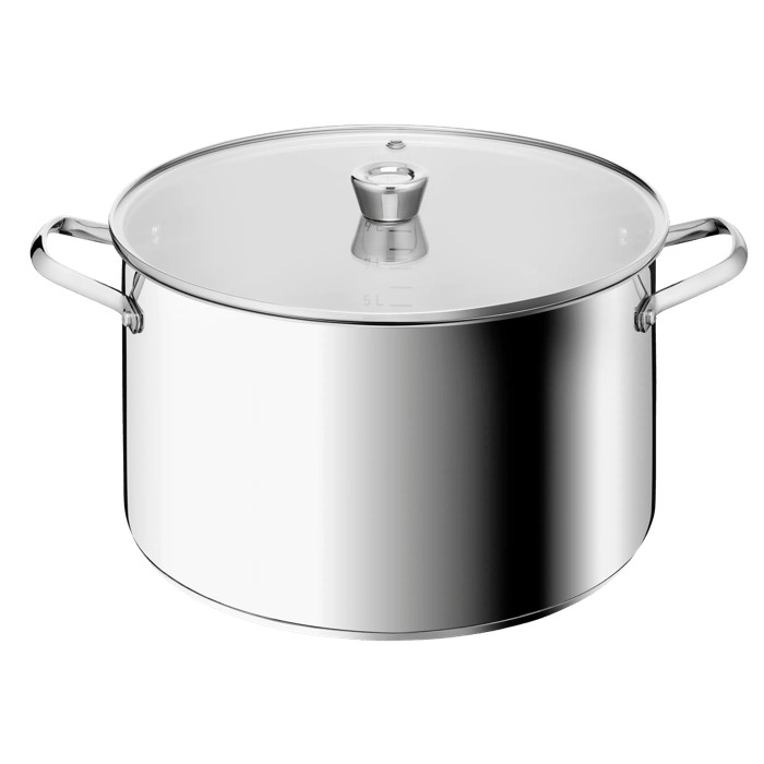 Tefal Emotion+ XL Olla alta 32 cm + Tapa, Acero inoxidable premium, Garantía de 5 años, Resistente a utensilios metálicos, Inducción