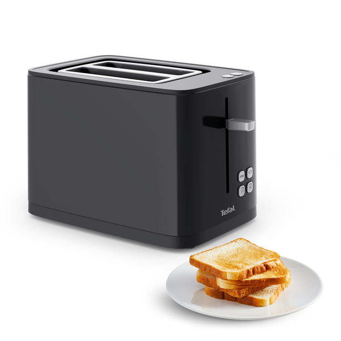 Tefal Smart'n Light, Tostadora de 2 ranuras, Pantalla digital, Diseño elegante, Negro