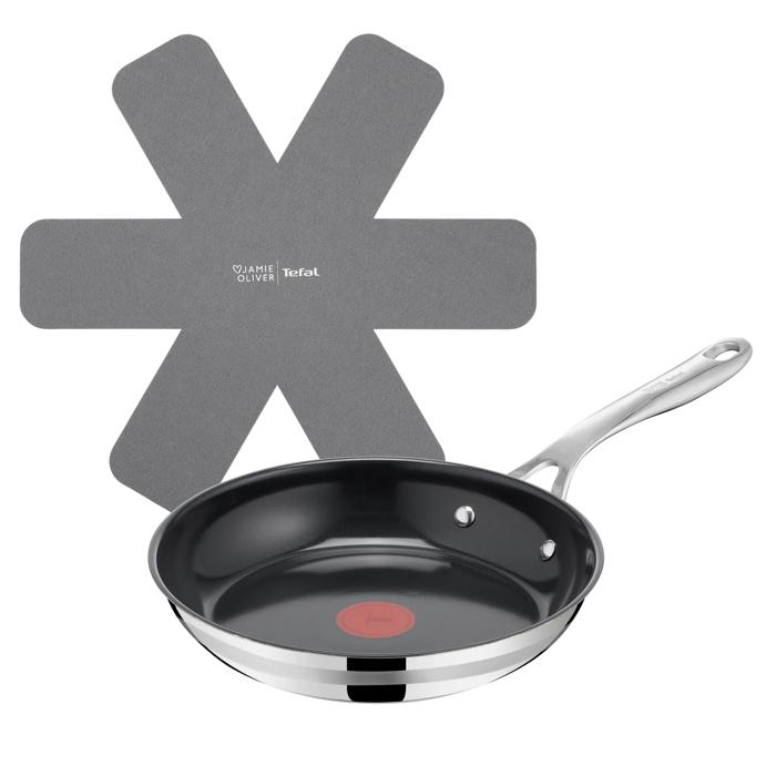Tefal Jamie Oliver by Tefal Smart Cook, Sartén 24 cm, Cerámica, Acero Inoxidable, Antiadherente
