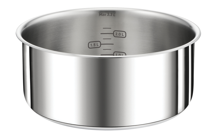 Tefal Ingenio Preference, Cazo de 22 cm, Sin revestimiento, Inducción, Acero Inoxidable