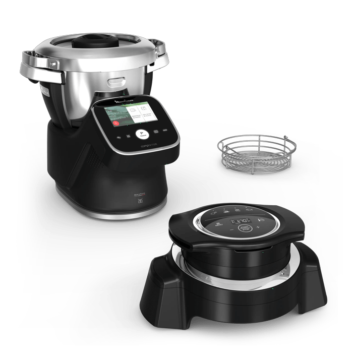 Moulinex i-Companion Touch Pro con extensión Air fryer, Capacidad 3L, 17 programas + 4 adicionales,  Accesorios adicionales y aptos para lavavajillas, Negro