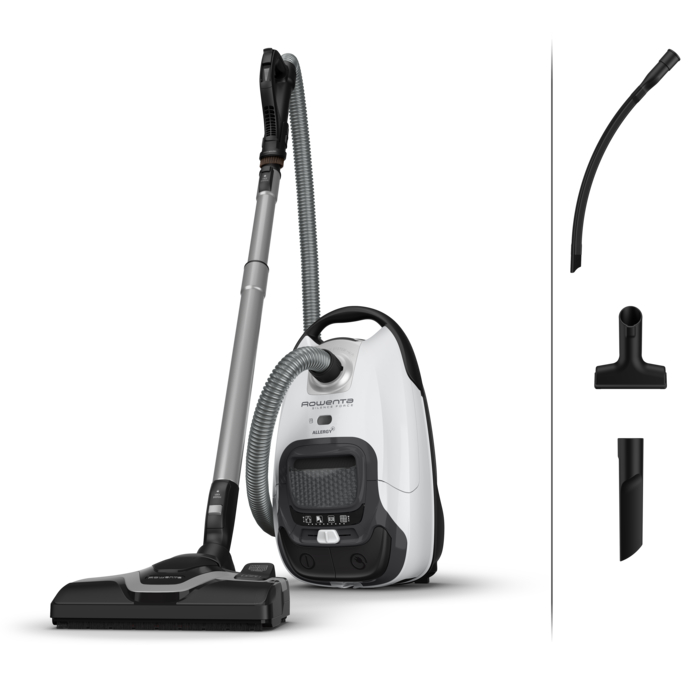 Rowenta Silence Force de Rowenta, Aspiradora con bolsa, Allergy+, boquilla para ranuras integrada, Silenciosa, bolsa Hygiene+ de 4,5 L, Optimizacion de energía