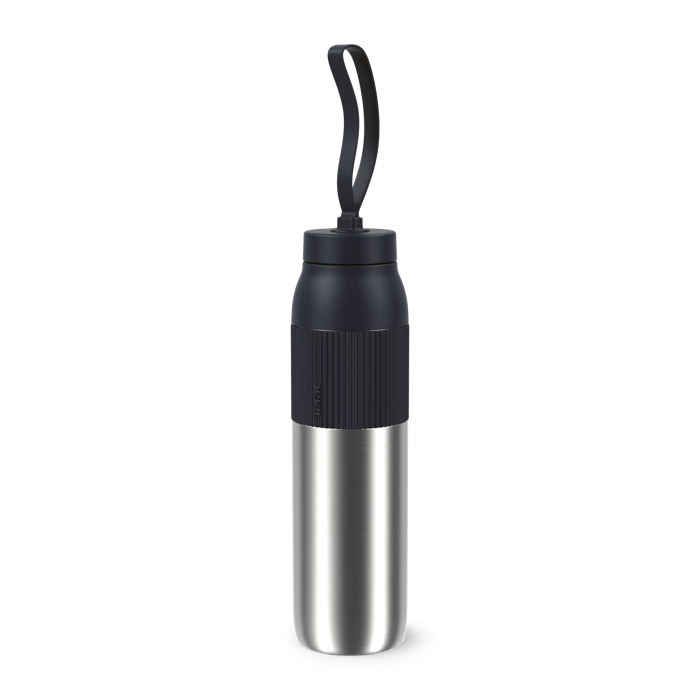 Tefal BeYou, Botella hidratación, Tapa giratoria, 100 % hermética, Apta para lavavajillas, 0,7 L, Negra