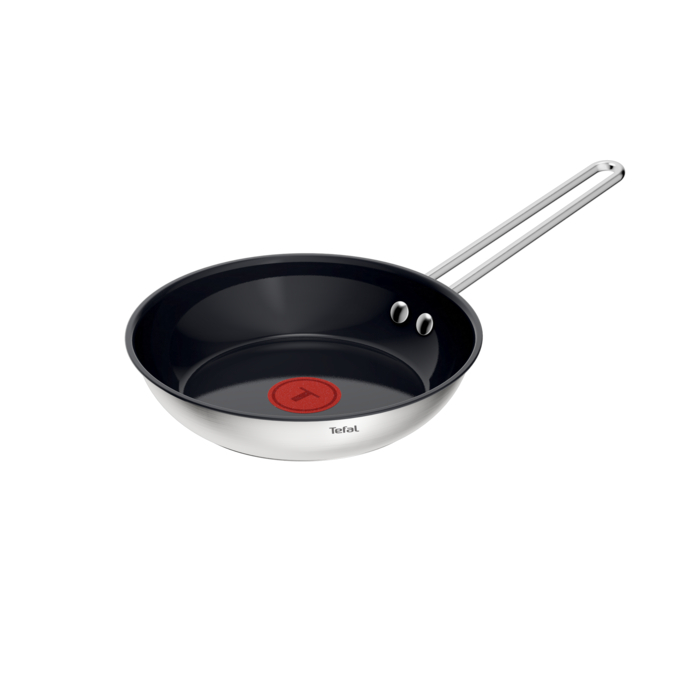 Tefal Nordica, Sartén de 20 cm, Acero Inoxidable, Revestimiento Cerámico Antiadherente, Cuerpo de aluminio