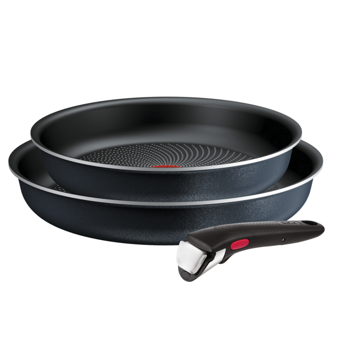 Tefal Ingenio So'Light, Set de 3 piezas, Sartenes 24/28 cm, Mango extraíble, Tecnología Light Tech, Revestimiento Antiadherente de Titanio